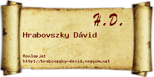Hrabovszky Dávid névjegykártya